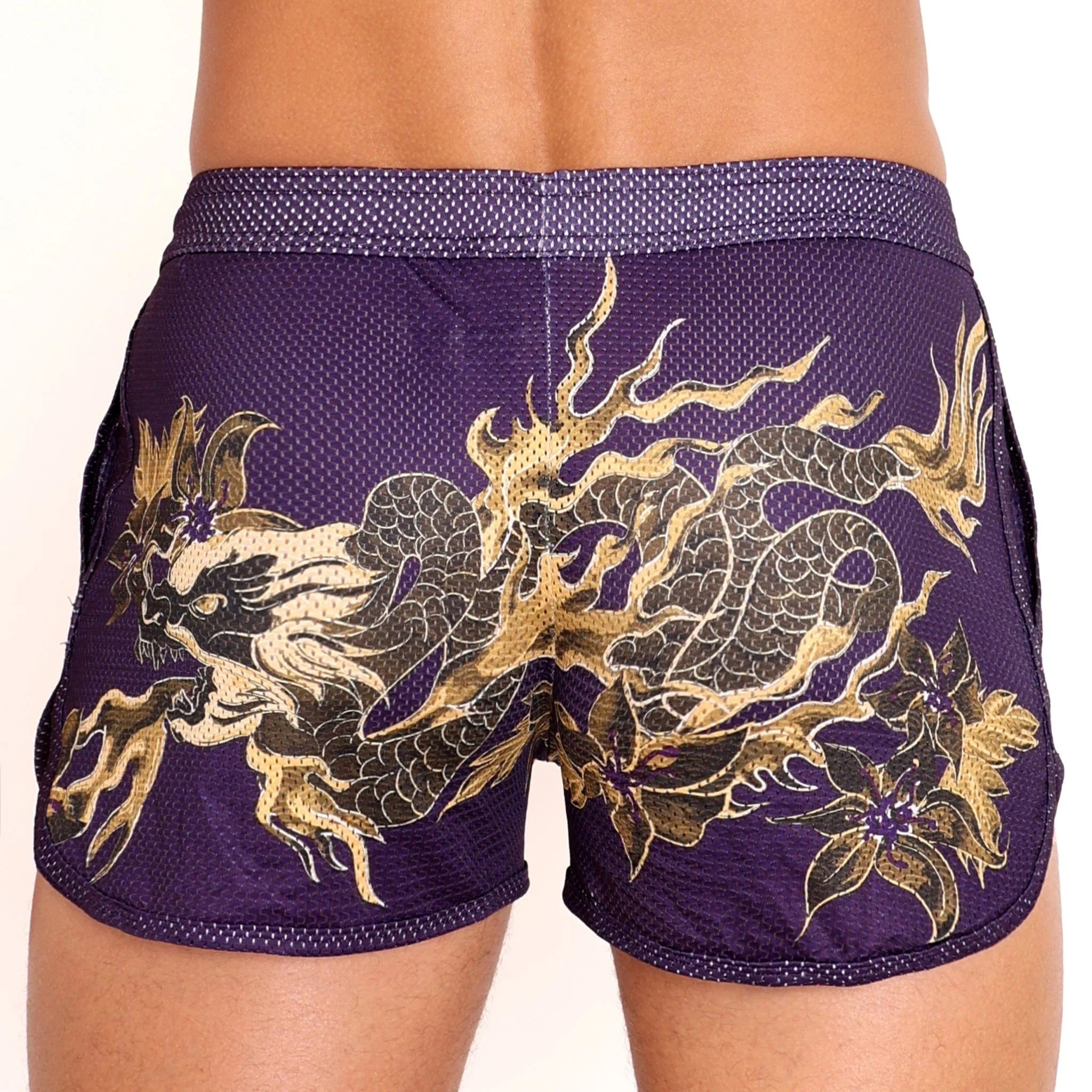 Fire Breathing Dragon Mesh Short Purple - Image 3