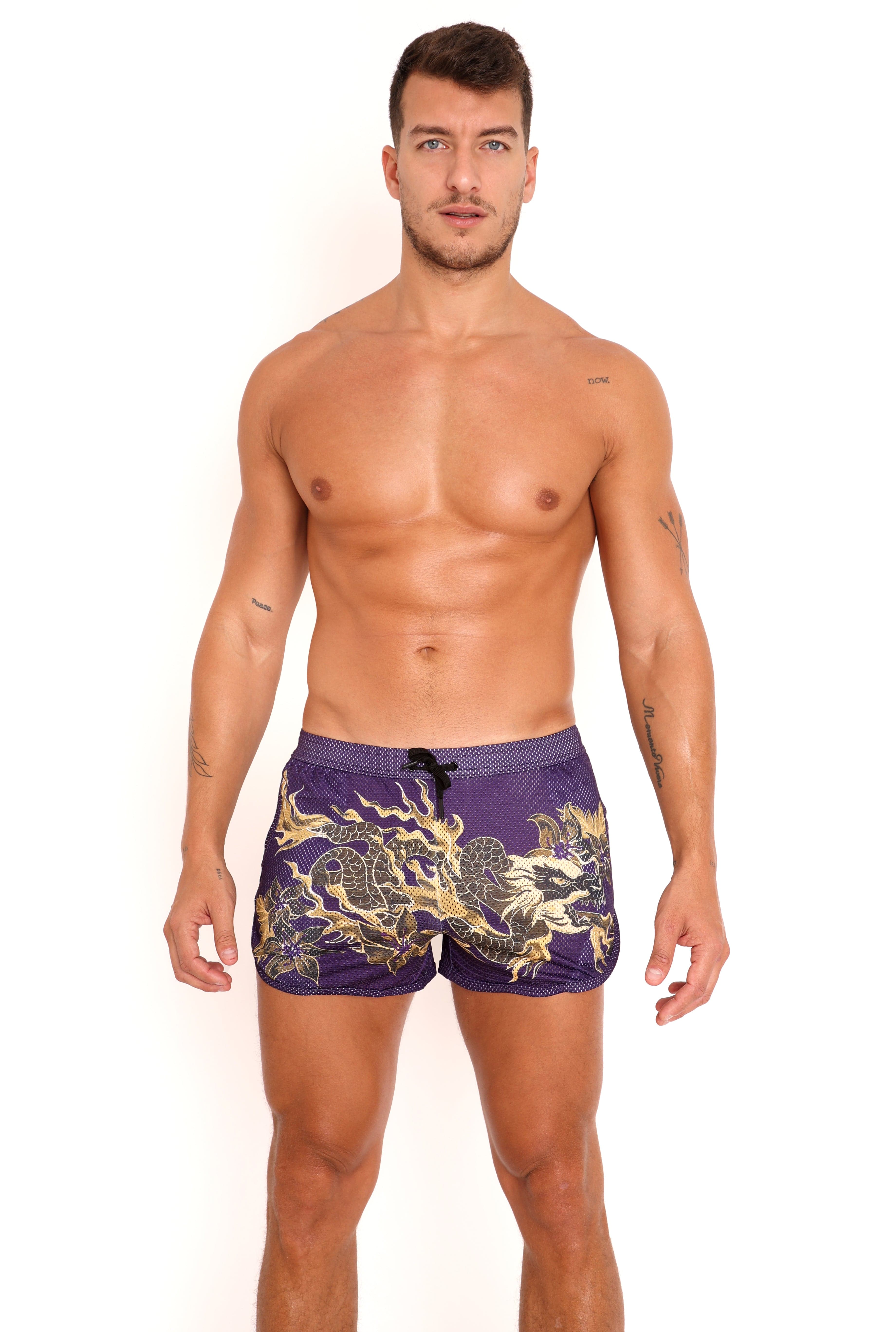 Fire Breathing Dragon Mesh Short Purple - Image 4
