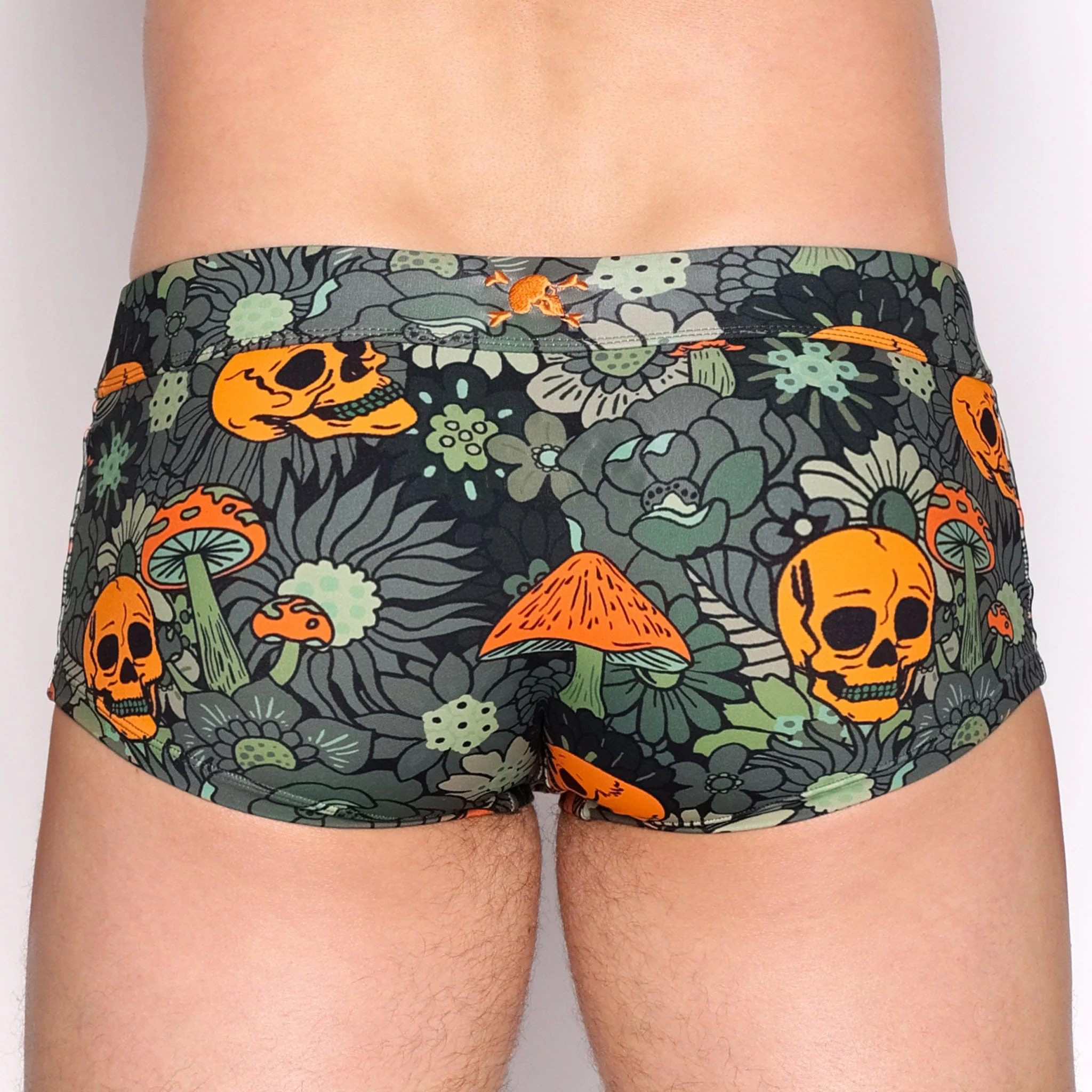 Groovy Floral Green Swim Trunk - Image 3