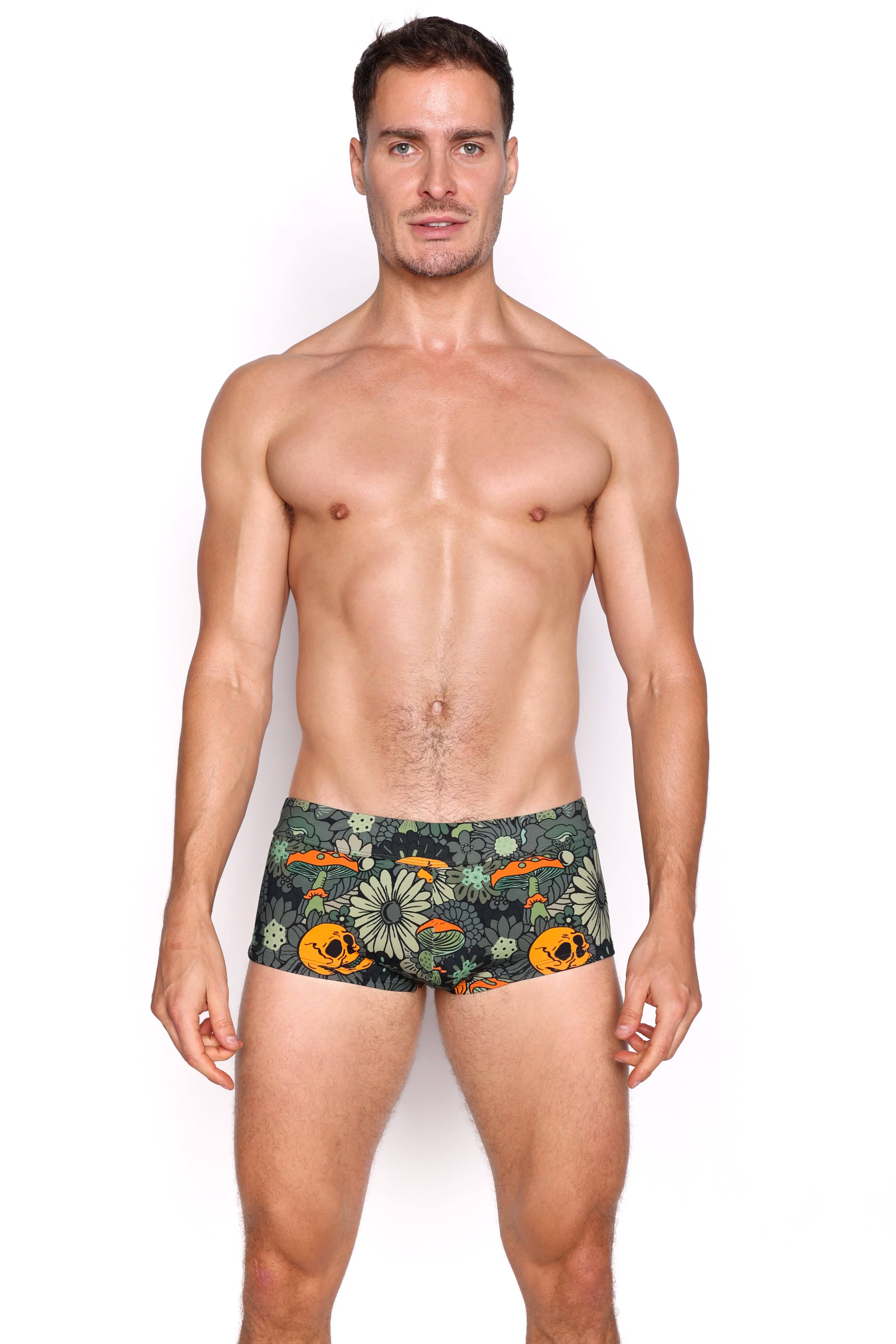 Groovy Floral Green Swim Trunk - Image 4