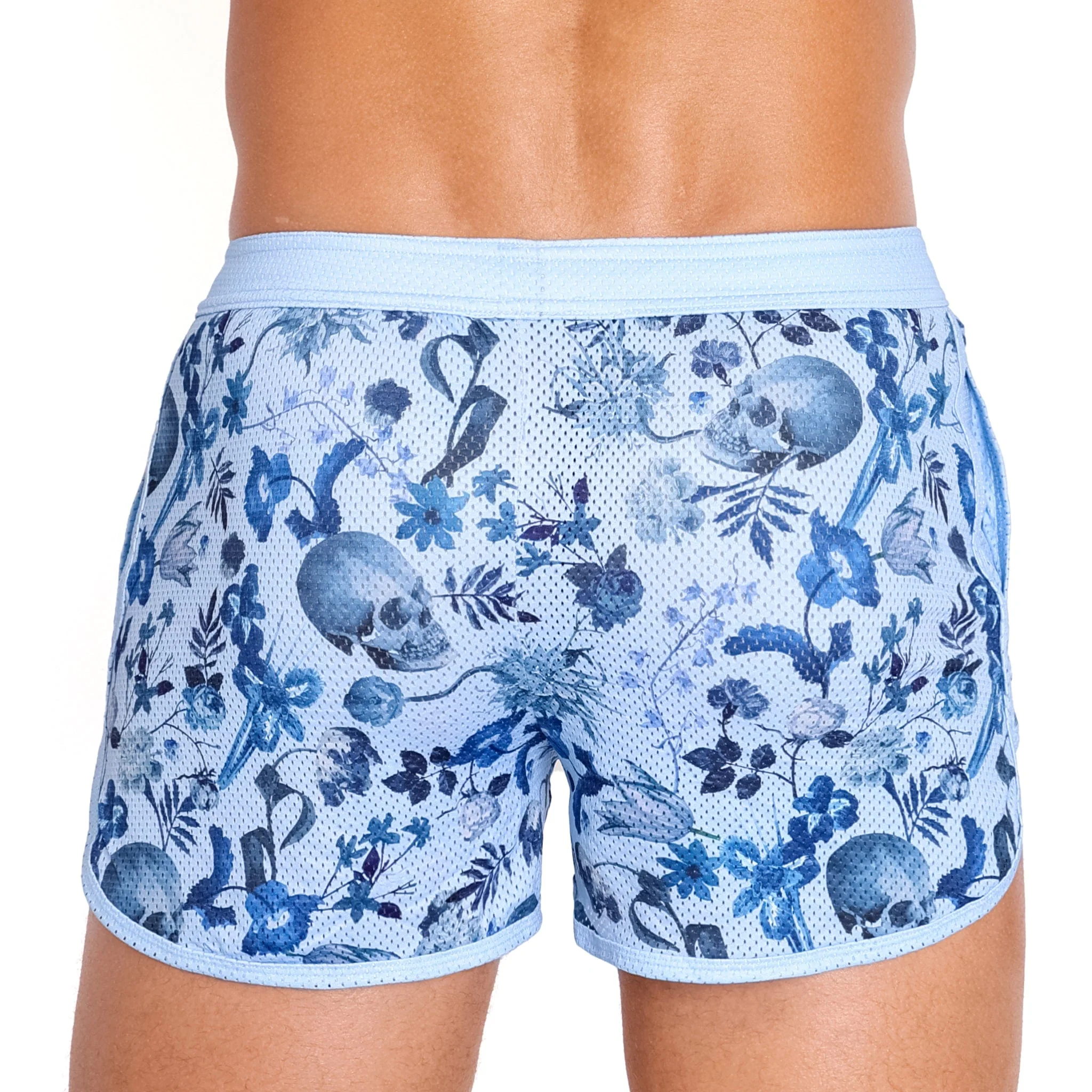 Hand Painted Dutch Floral Mesh Short Sky - Image 3