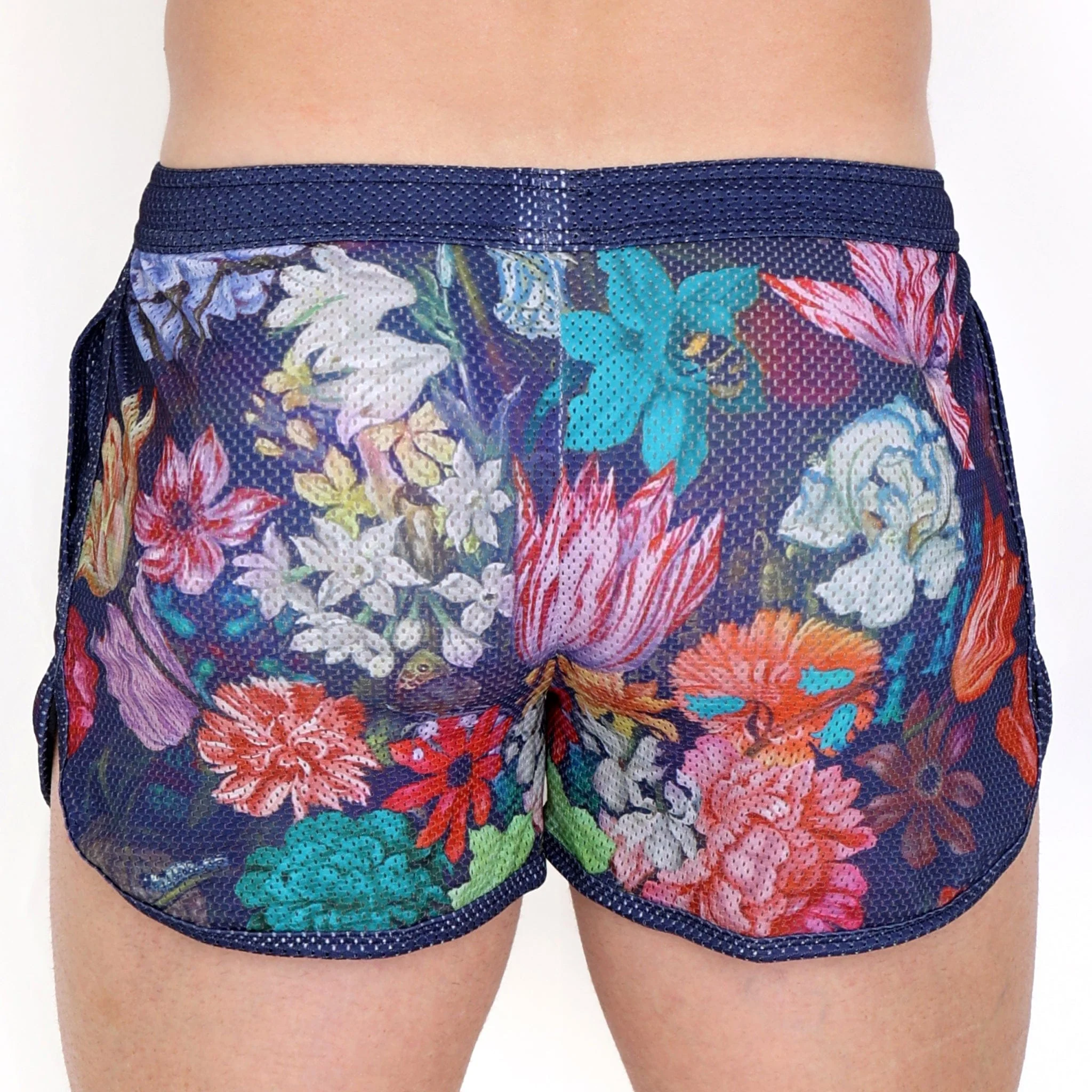 New Hand Painted Floral Bouquet Mesh Short - Image 3