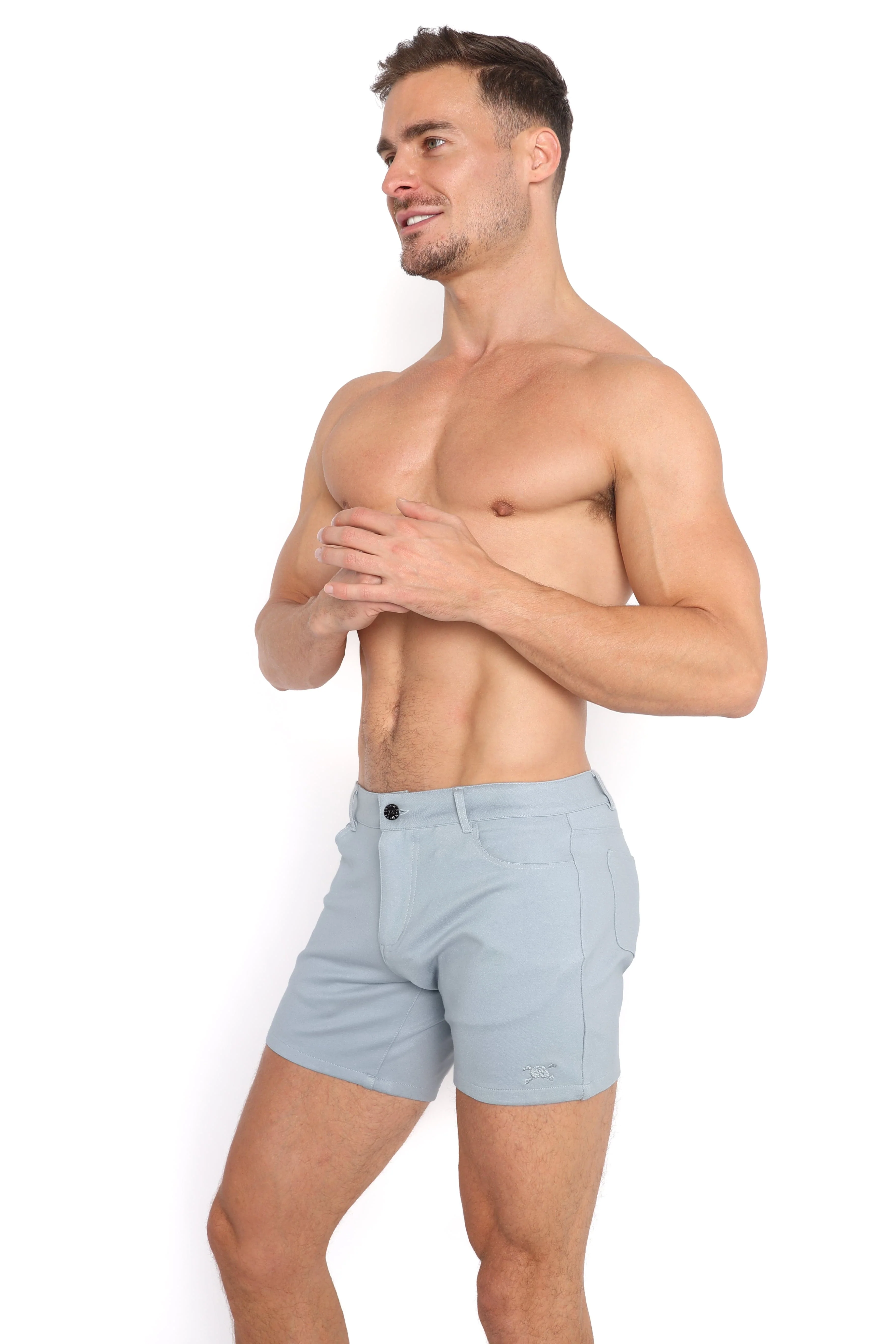 Logo Knit Stretch Short Blue Slate - Image 8