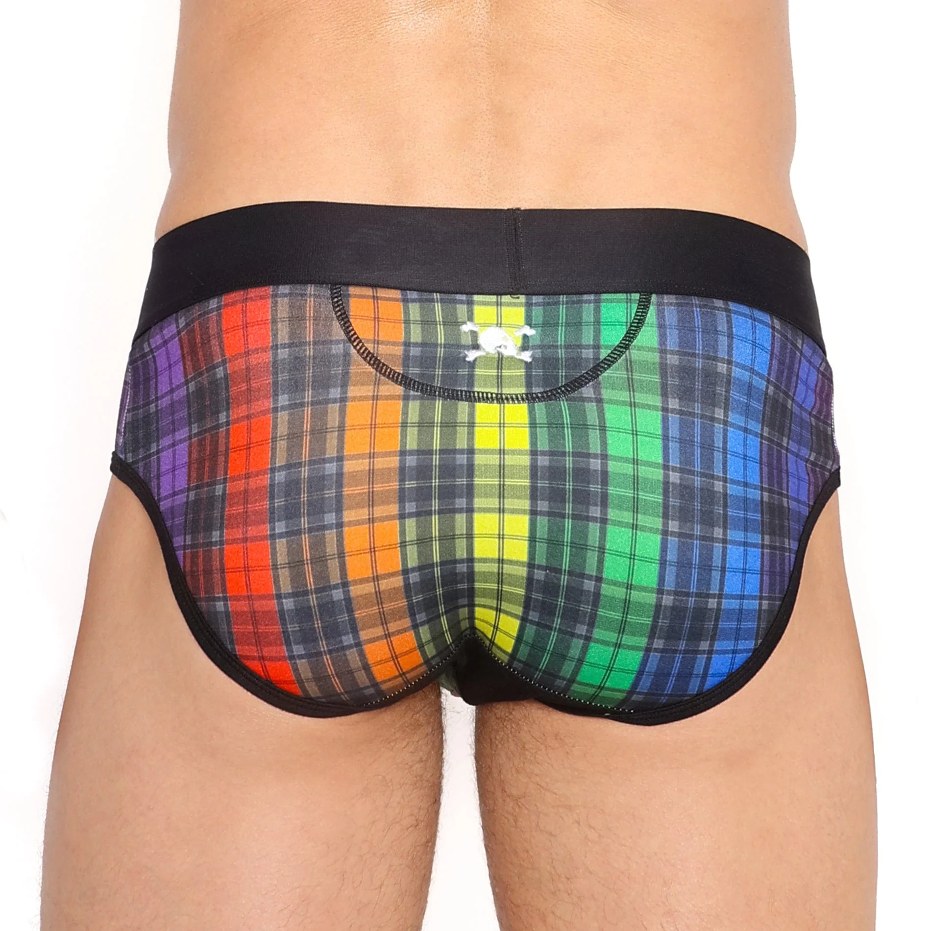 Rainbow Tartan Plaid Brief - Image 3