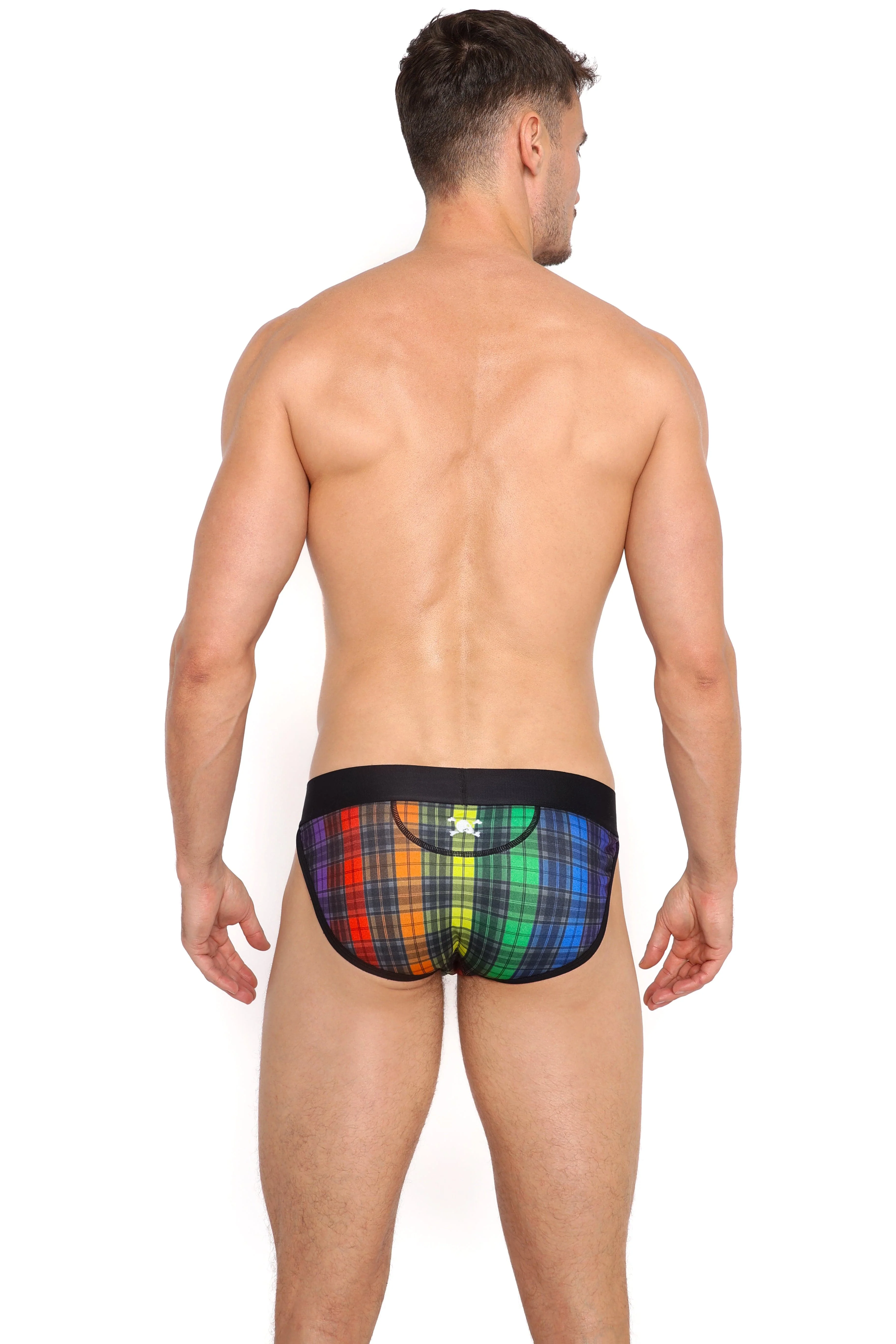 Rainbow Tartan Plaid Brief - Image 4