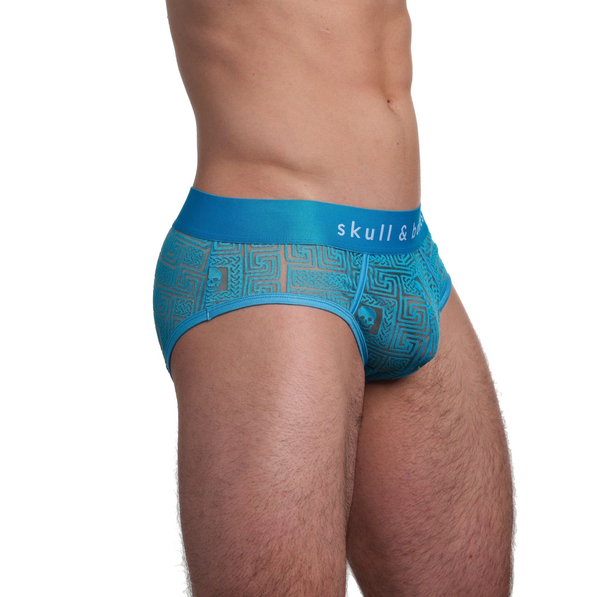 Roman Tile Burnout Brief Neon Blue - Image 3
