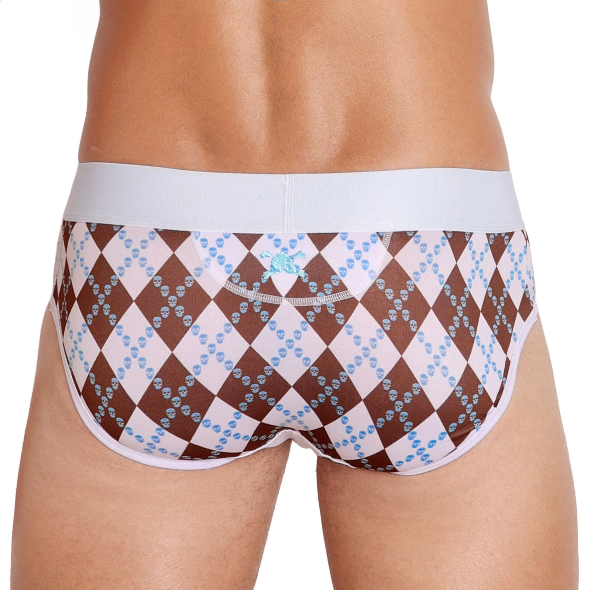 Skull Argyle Brief White - Image 3