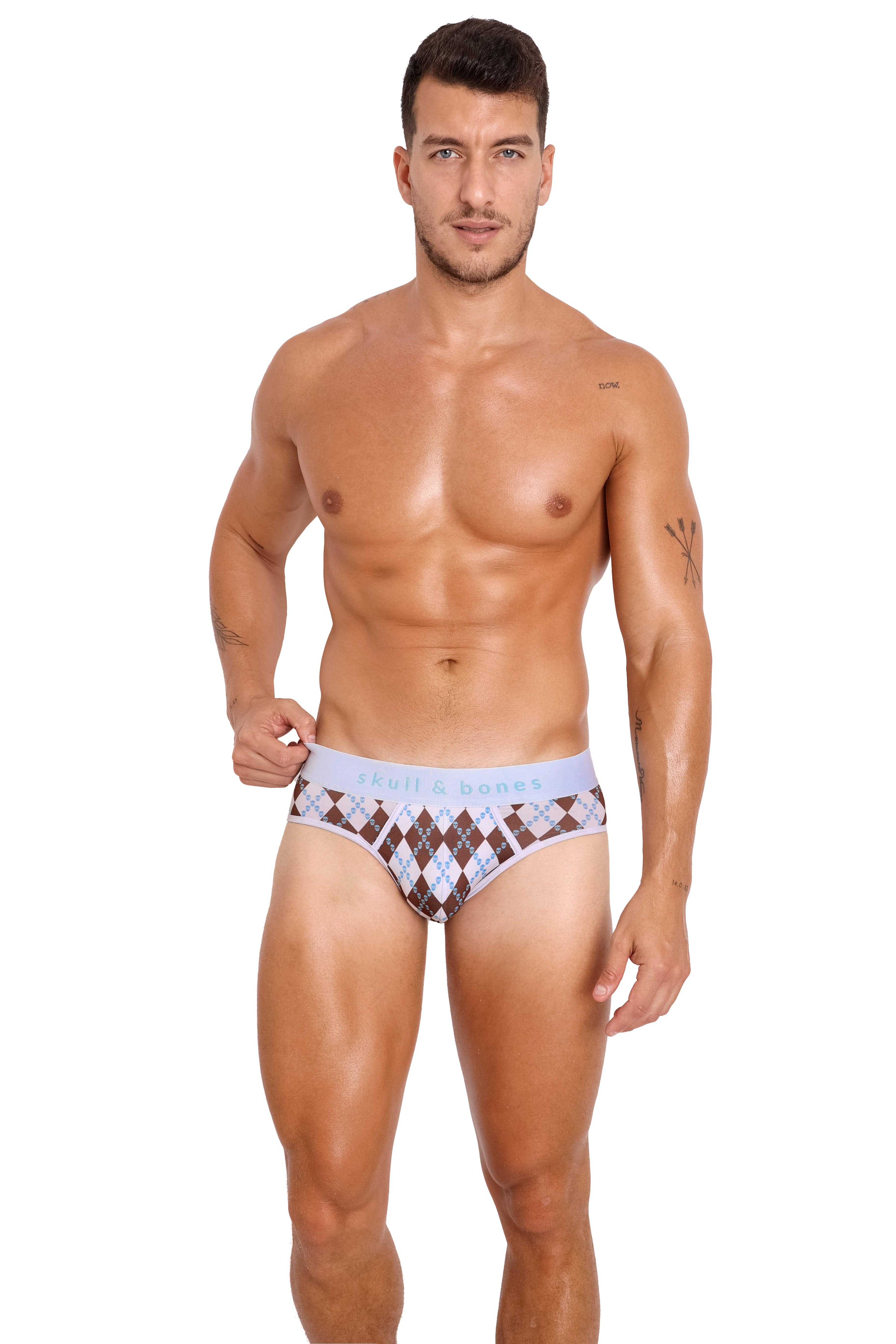 Skull Argyle Brief White - Image 4